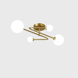Modern Elegant Multi-Light Globe Semi-Flush Mount Light Image - 2