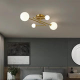 Modern Elegant Multi-Light Globe Semi-Flush Mount Light Image - 4