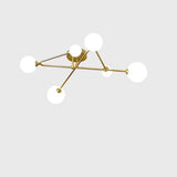 Modern Elegant Multi-Light Globe Semi-Flush Mount Light Image - 5