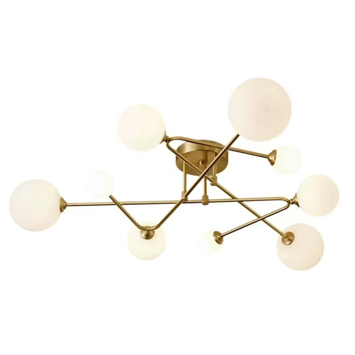 Modern Elegant Multi-Light Globe Semi-Flush Mount Light Image - 8