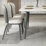 Modern Elegant Round Marble Dining Table White Extendable Image - 7
