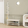 23.6"L x 11.8"W x 68.9"H White Modern Entryway Bench with Coat Rack and Shoe Storage Image - 1