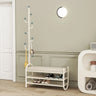 Modern Entryway Bench with Coat Rack and Shoe Storage Image - 3