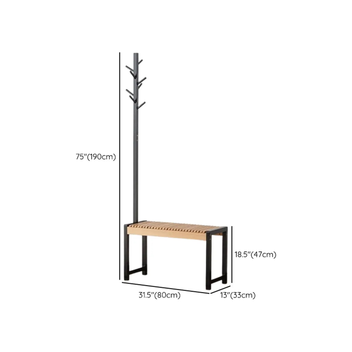 Modern Entryway Coat Rack Bench with Shoe Storage Seat 