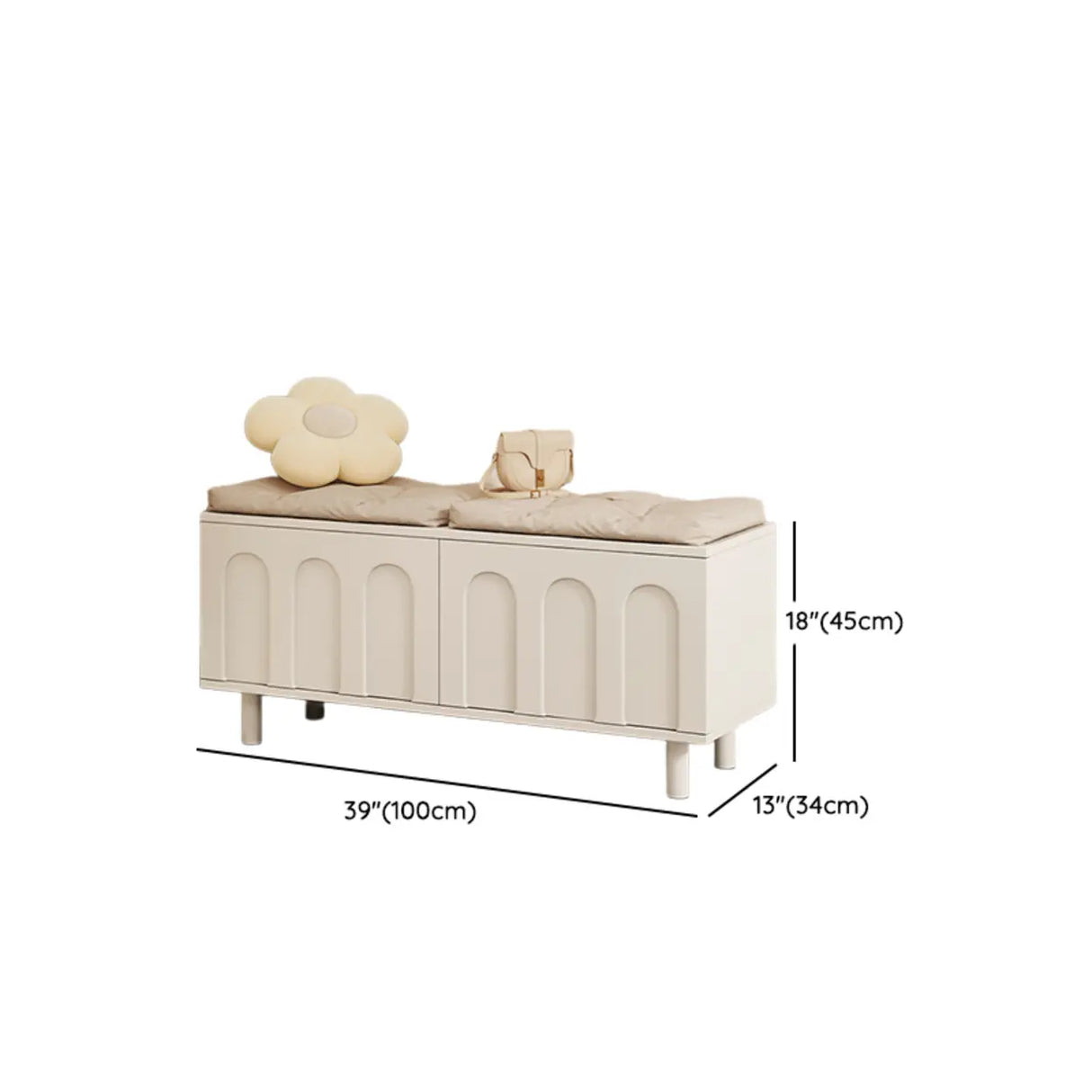 Modern Entryway Shoe Bench with Storage & Soft Cushion 