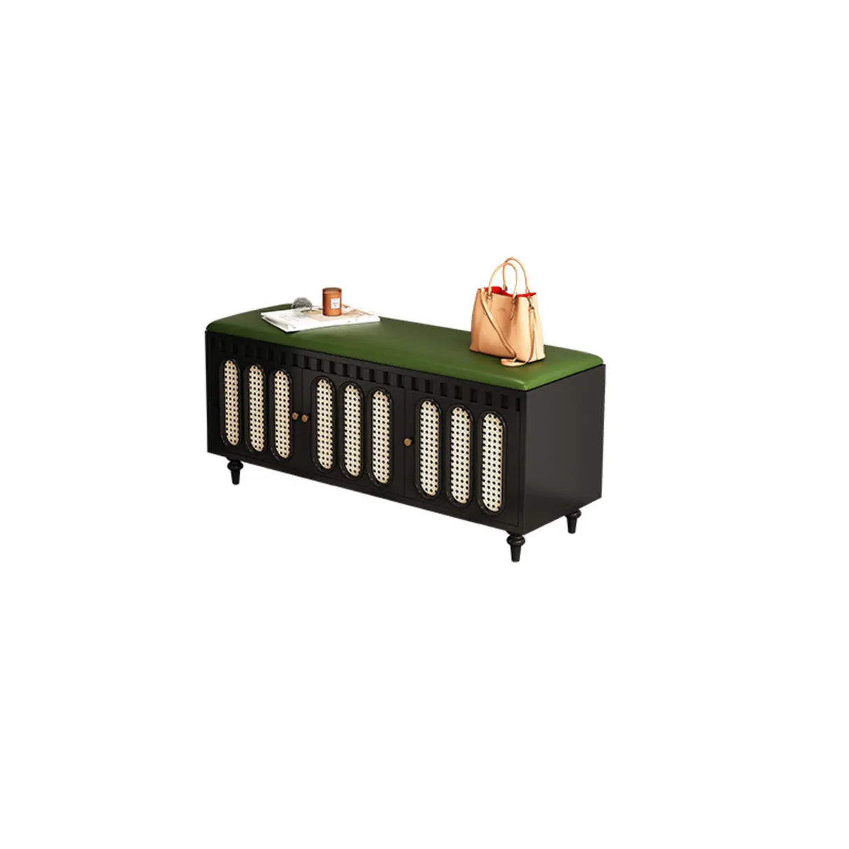 Modern Entryway Storage Bench with Cushioned Seat & Drawers Image - 2