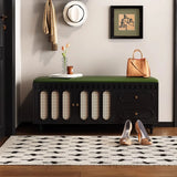 Modern Entryway Storage Bench with Cushioned Seat & Drawers Image - 4