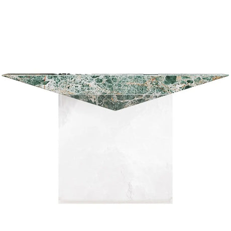 Modern Entryway Triangle Stone Clear Acrylic Base Console Table Image - 2