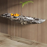 Modern Entryway Triangle Stone Clear Acrylic Base Console Table Image - 3