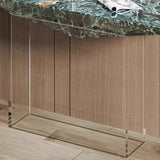 Modern Entryway Triangle Stone Clear Acrylic Base Console Table Image - 4