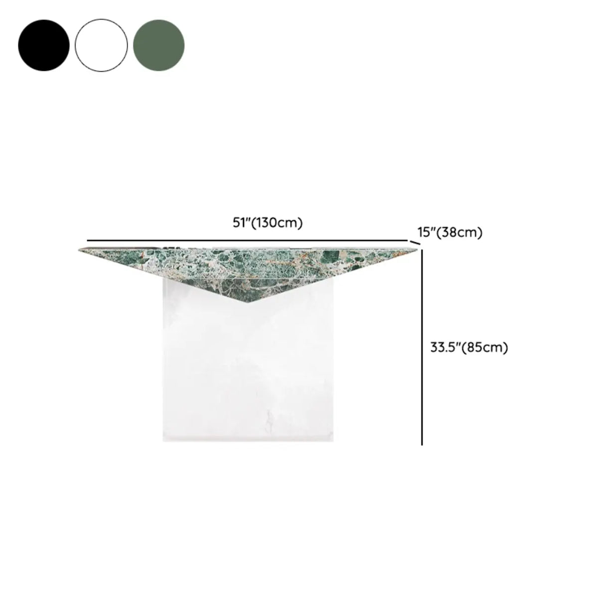 Modern Entryway Triangle Stone Clear Acrylic Base Console Table 
