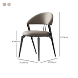 Modern Ergonomic Back Faux Leather Upholstered Dining Chair #size