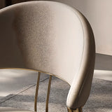 Modern Ergonomic Back Faux Leather Upholstered Dining Chair Image - 7