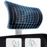 Modern Ergonomic Black Mesh Office Chair with Headrest Image - 10