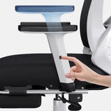 Modern Ergonomic Black Mesh Office Chair with Headrest Image - 13