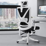 Modern Ergonomic Black Mesh Office Chair with Headrest Image - 6