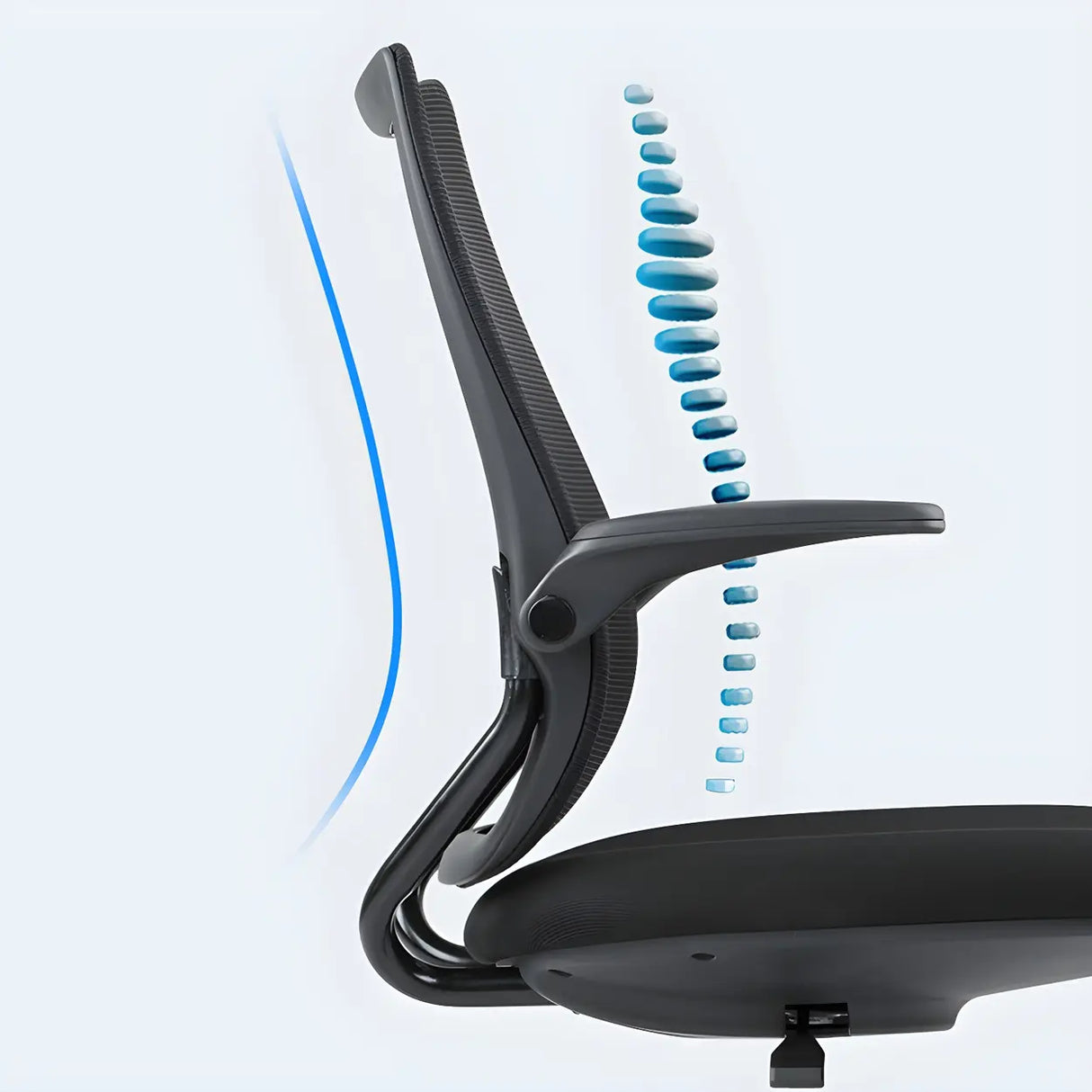Modern Ergonomic Black Mesh Office Chair with Wheels Image - 12
