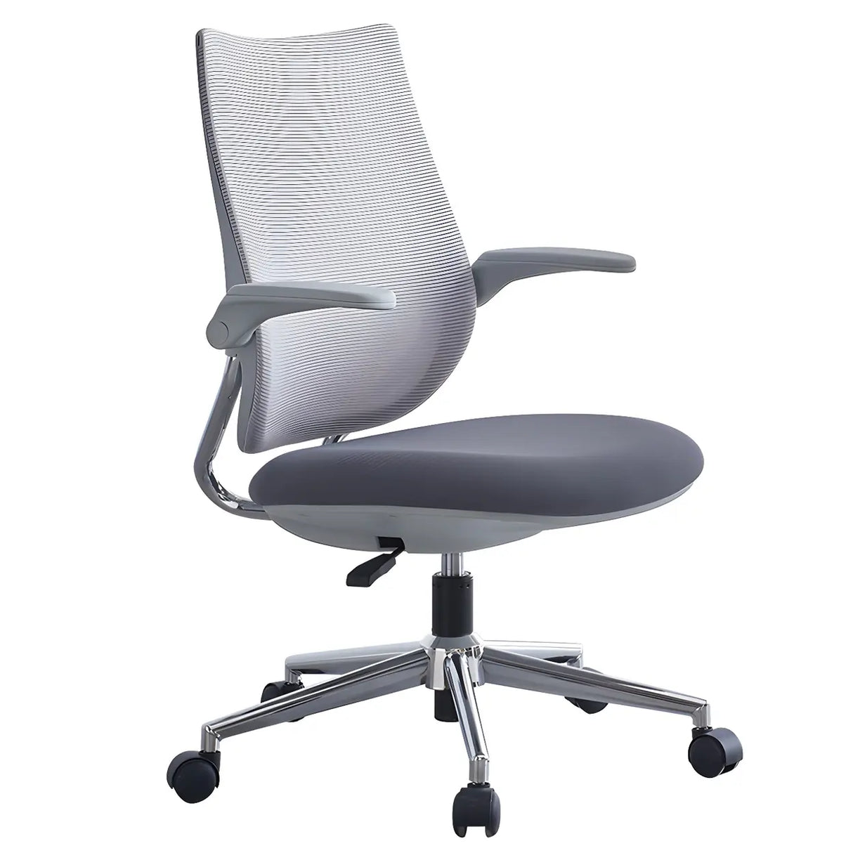 Modern Ergonomic Black Mesh Office Chair with Wheels Image - 2