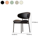 Modern Ergonomic Curved Back Upholstered Dining Chairs #size