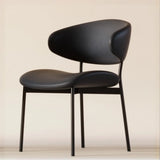 Modern Ergonomic Curved Back Upholstered Dining Chairs Image - 9