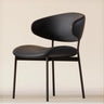 Modern Ergonomic Curved Back Upholstered Dining Chairs Image - 9
