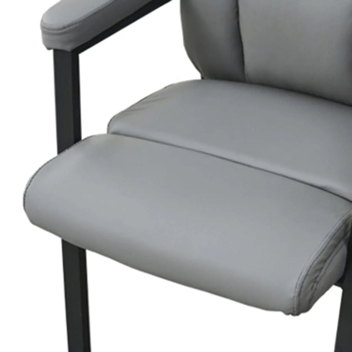 Modern Ergonomic Faux Leather Black Office Chair Image - 11