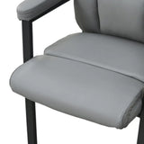 Modern Ergonomic Faux Leather Black Office Chair Image - 11