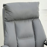 Modern Ergonomic Faux Leather Black Office Chair Image - 12