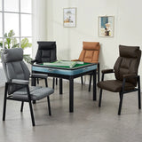 Modern Ergonomic Faux Leather Black Office Chair Image - 16