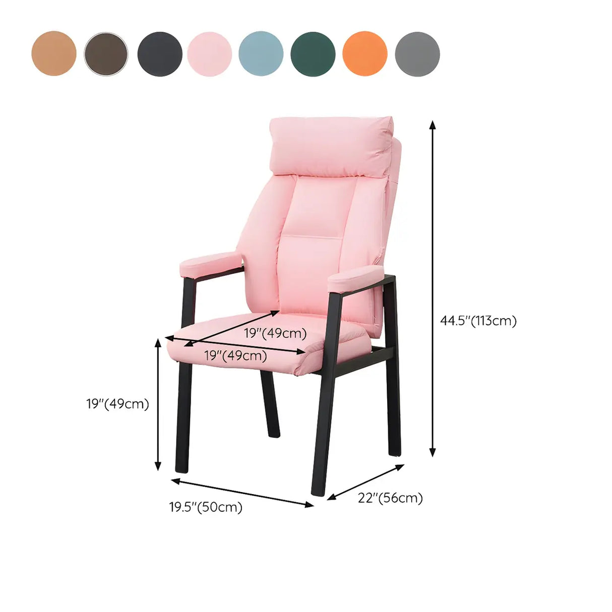 Modern Ergonomic Faux Leather Black Office Chair 