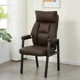 Modern Ergonomic Faux Leather Black Office Chair Image - 7