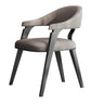 Modern Ergonomic Leather Arm Dining Chair with Padded Seat Image - 3