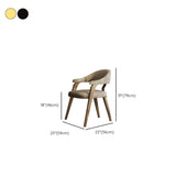 Modern Ergonomic Leather Arm Dining Chair with Padded Seat #size