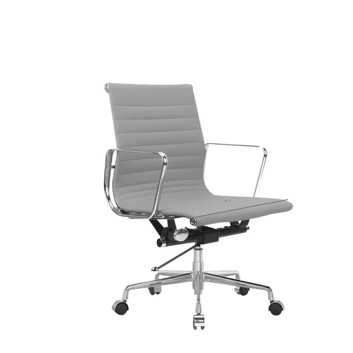 Modern Ergonomic Leather Black Adjustable Office Chair Image - 9