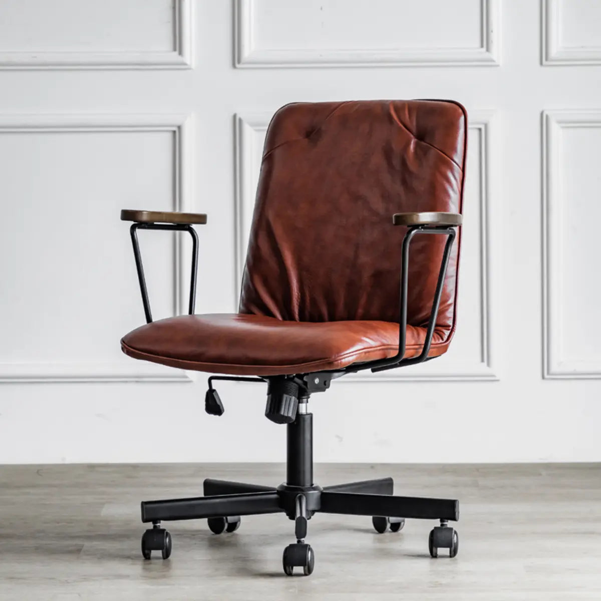 Modern Ergonomic Leather Lumbar Support Office Chair Image - 11