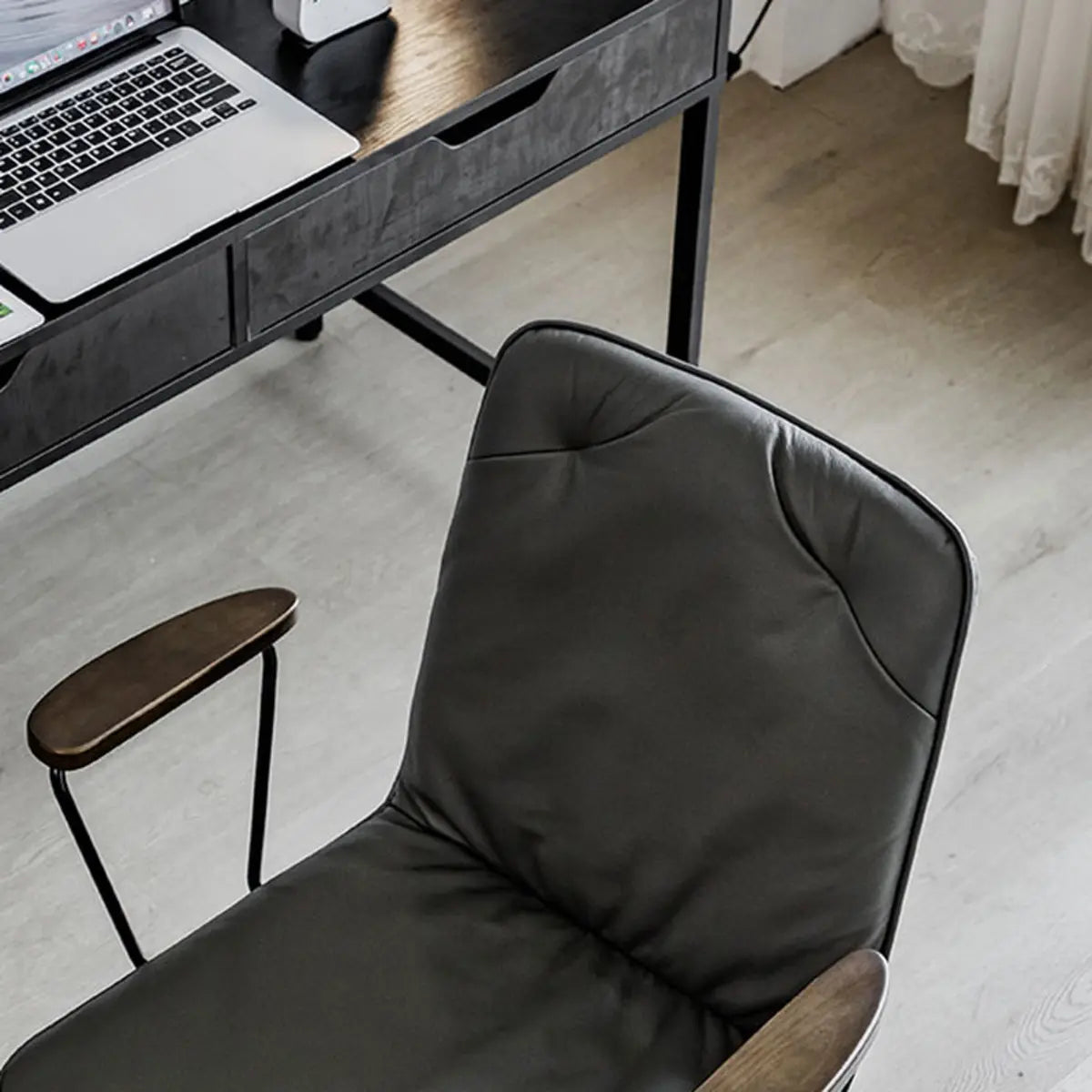 Modern Ergonomic Leather Lumbar Support Office Chair Image - 12
