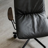 Modern Ergonomic Leather Lumbar Support Office Chair Image - 13
