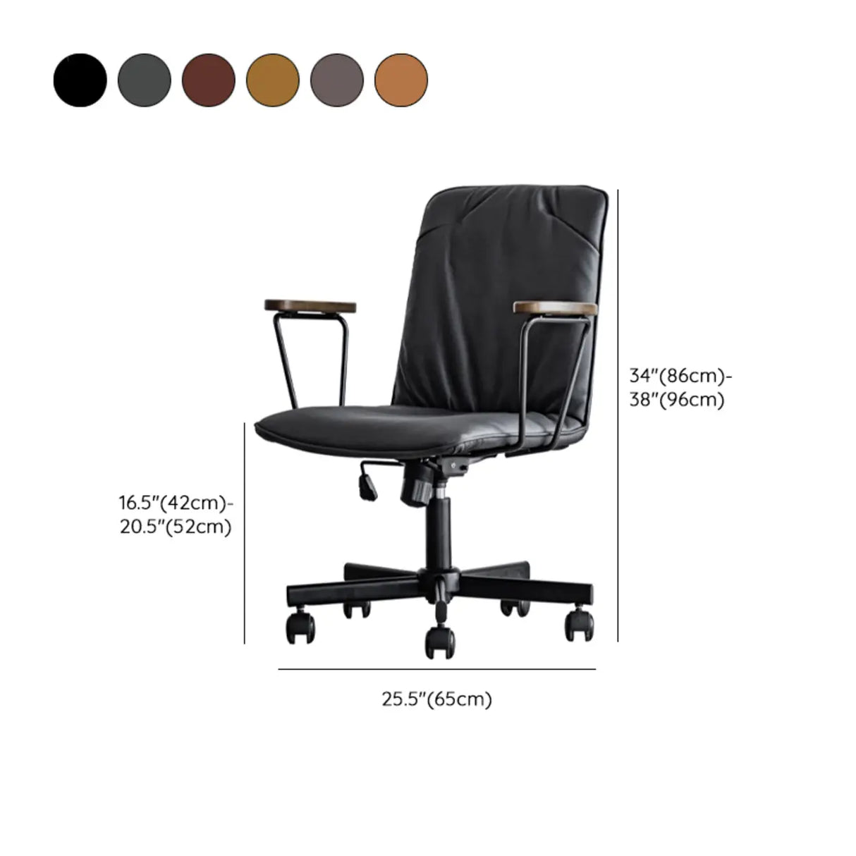 Modern Ergonomic Leather Lumbar Support Office Chair 