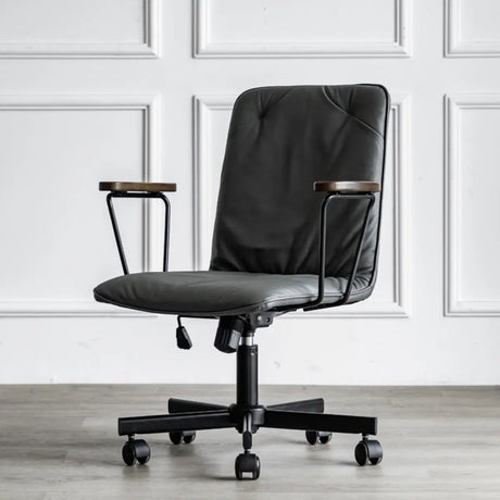 Modern Ergonomic Leather Lumbar Support Office Chair Image - 2