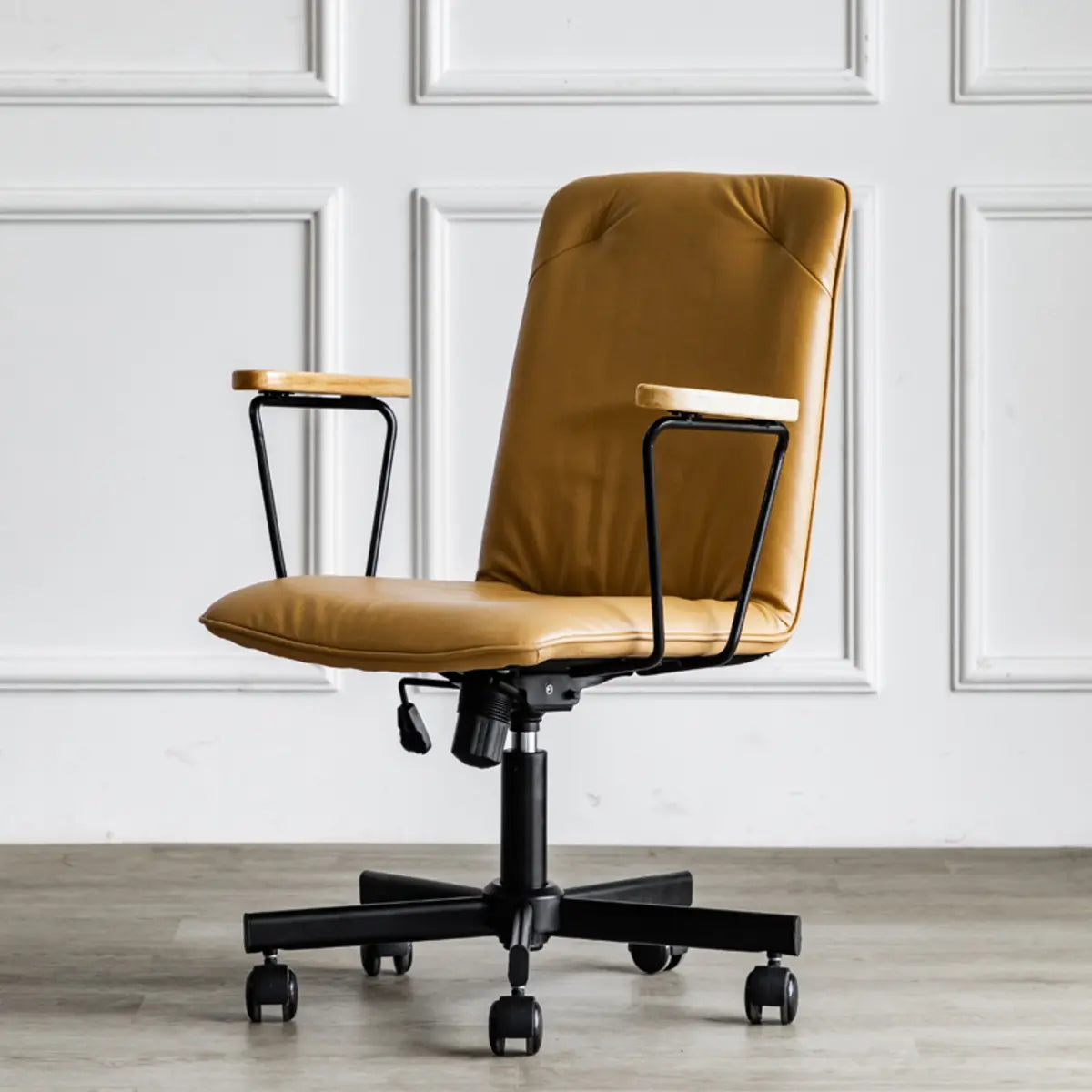 Modern Ergonomic Leather Lumbar Support Office Chair Image - 3