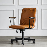 Modern Ergonomic Leather Lumbar Support Office Chair Image - 5