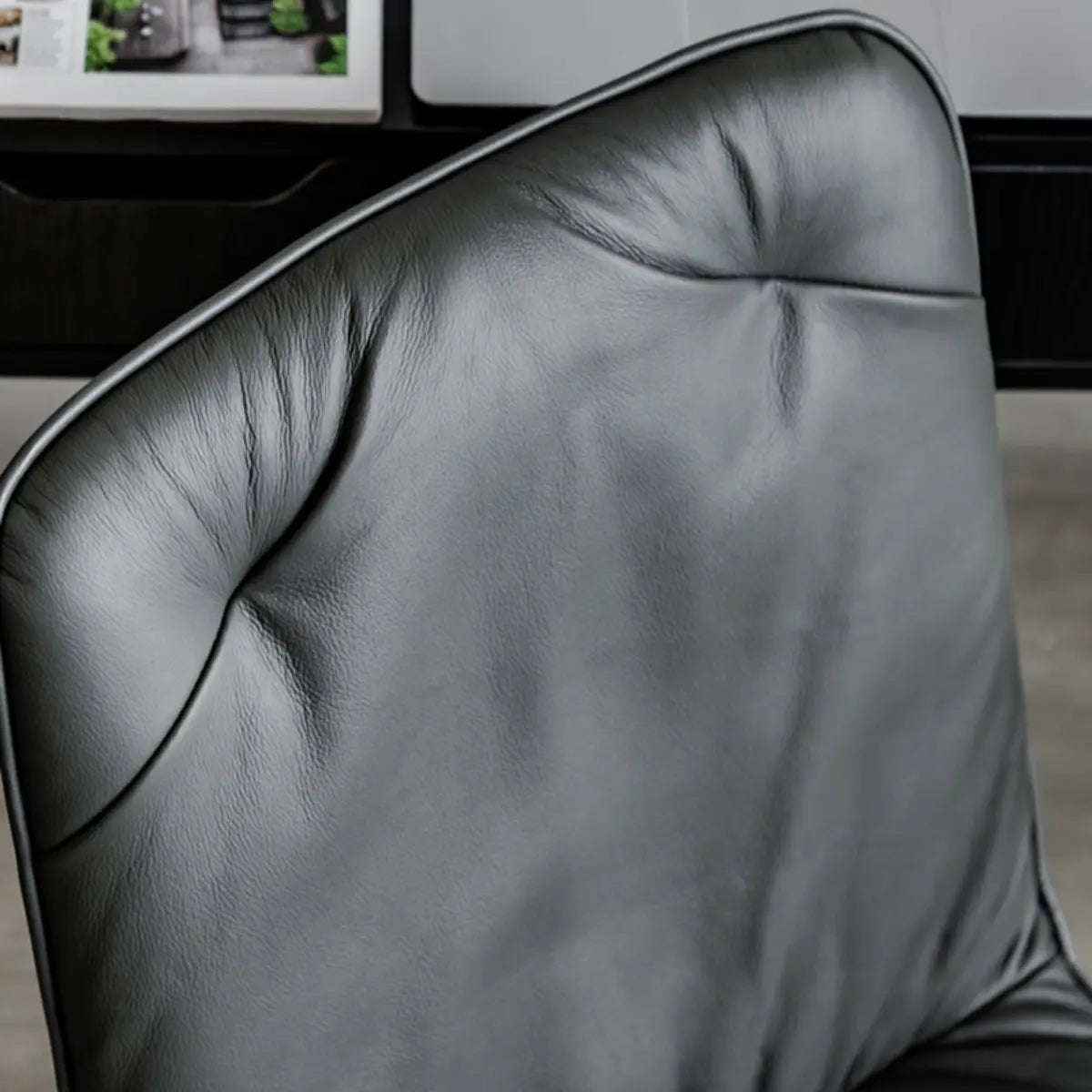 Modern Ergonomic Leather Lumbar Support Office Chair Image - 6