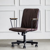 Modern Ergonomic Leather Lumbar Support Office Chair Image - 7