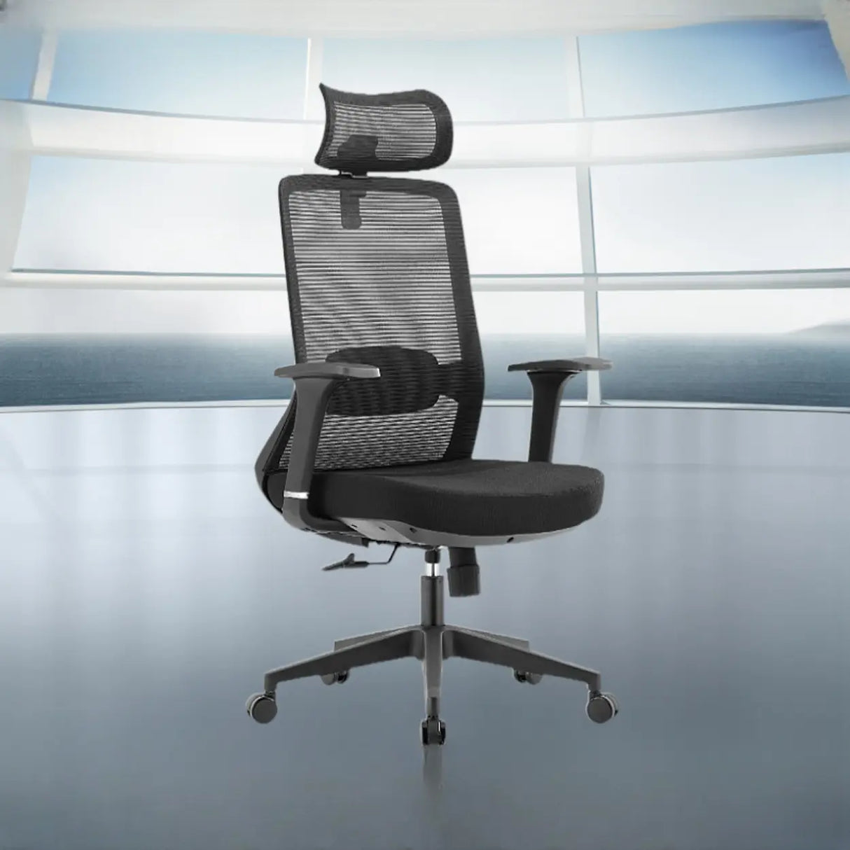 Modern Ergonomic Mesh Black Adjustable Back Office Chair Image - 1
