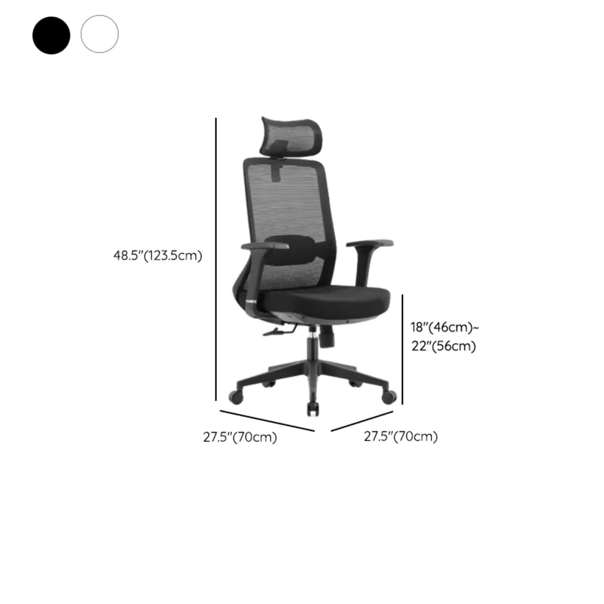 Modern Ergonomic Mesh Black Adjustable Back Office Chair 