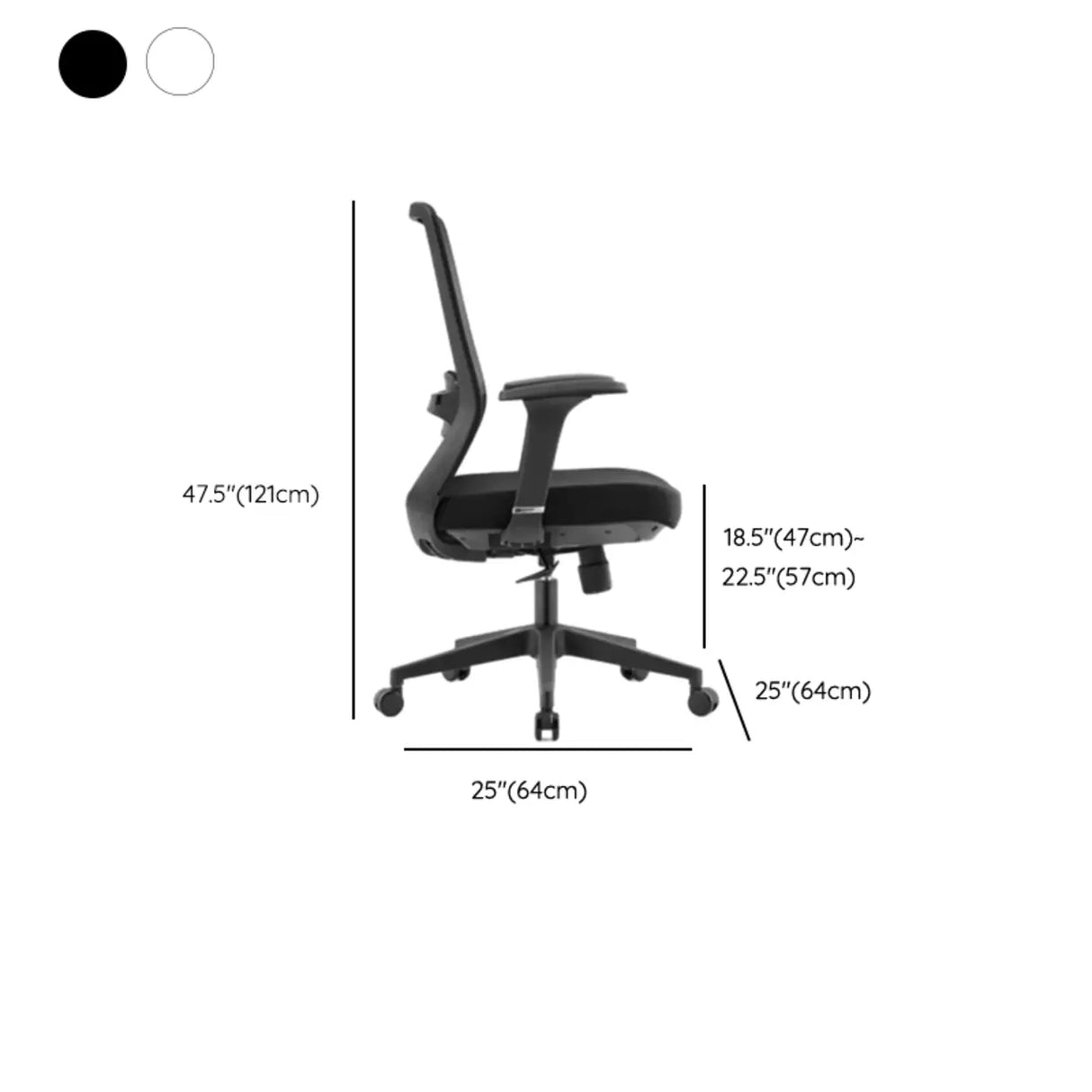 Modern Ergonomic Mesh Black Adjustable Back Office Chair Image - 17