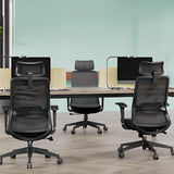 Modern Ergonomic Mesh Black Adjustable Back Office Chair Image - 2