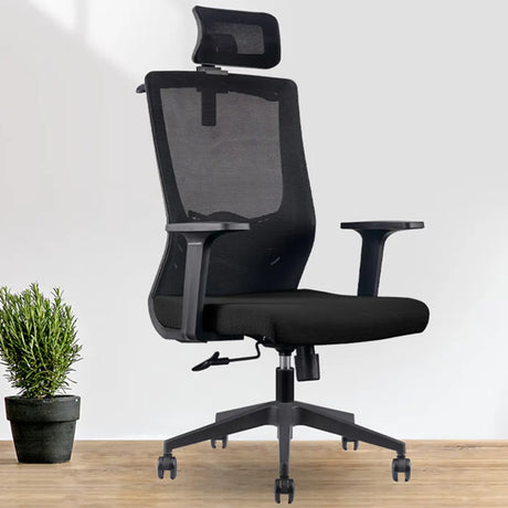 Modern Ergonomic Mesh Black Adjustable Lumbar Office Chair Image - 1
