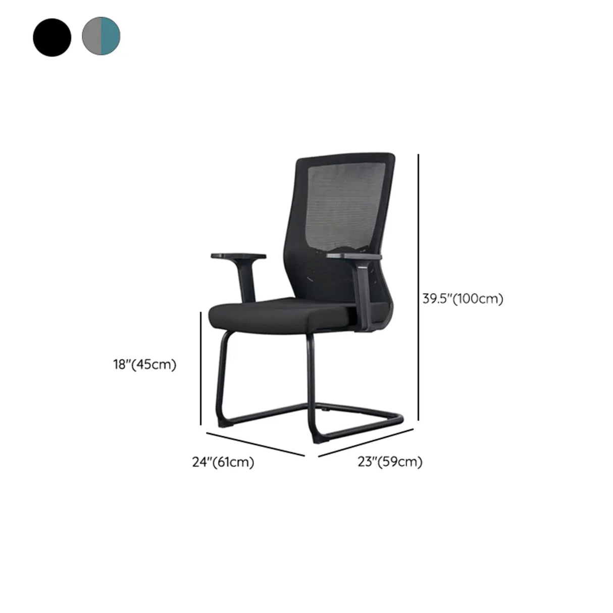 Modern Ergonomic Mesh Black Adjustable Lumbar Office Chair 
