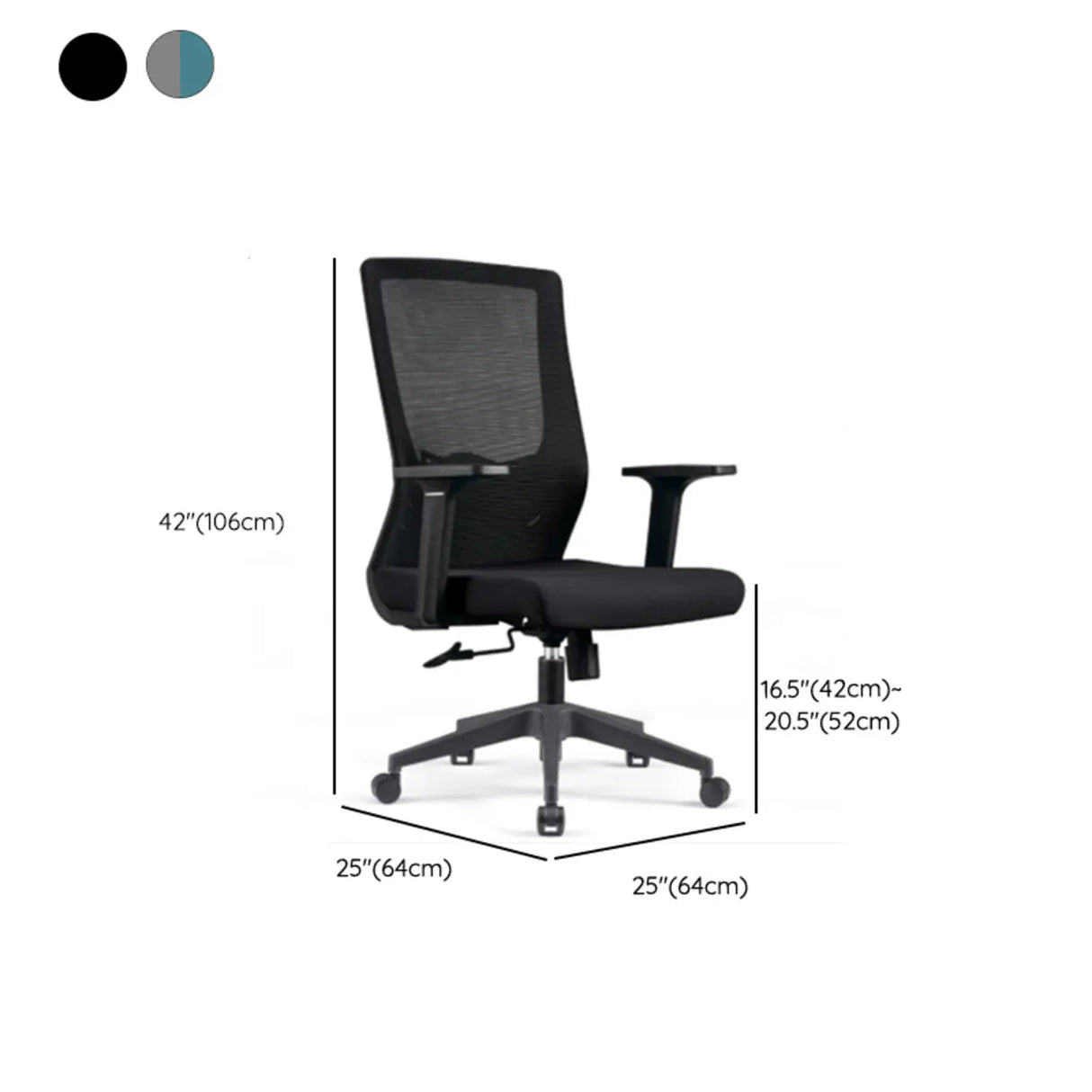 Modern Ergonomic Mesh Black Adjustable Lumbar Office Chair Image - 15